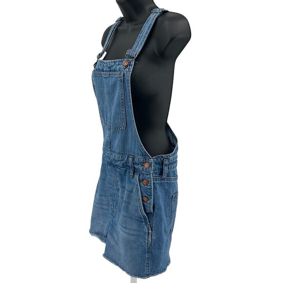 Madewell Adirondack Short Overalls WMNS S Denville Wash Adjustable Strap Button - Picture 4 of 8